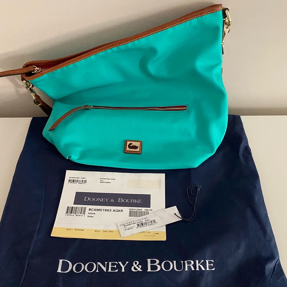 Dooney & Bourke Nylon Purse - Aqua Wayfarer Hobo